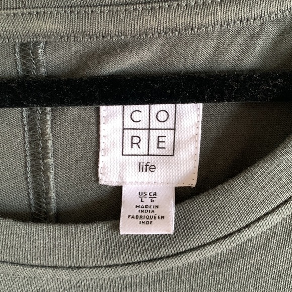 Khaki T-shirt dress with front tie. - Picture 2 of 3